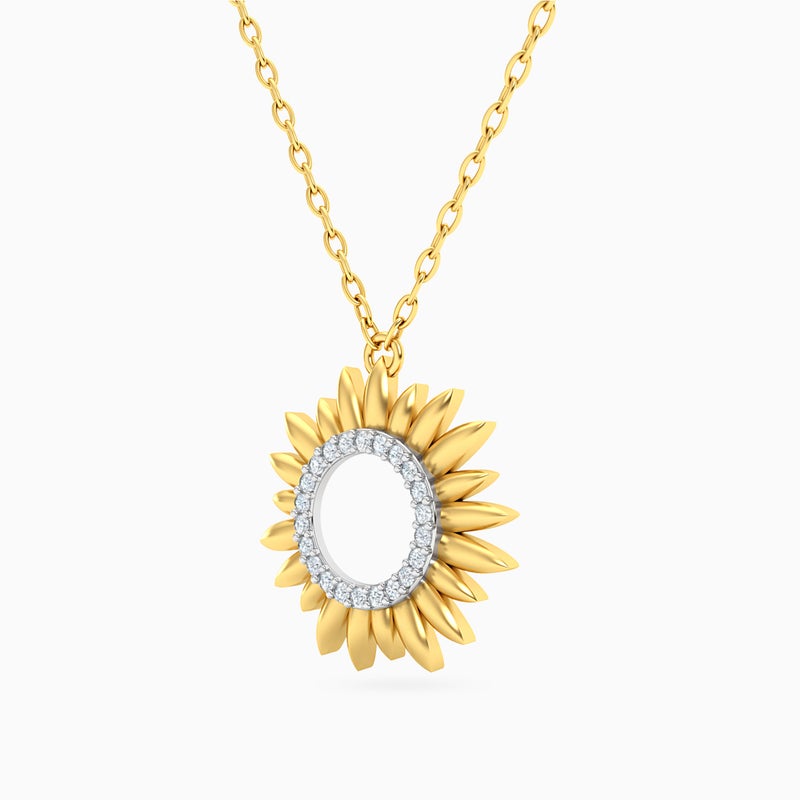 Miss L' by L'azurde Sunflower Diamonds Necklace In 18K Gold - Image 2